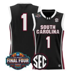 Team Jersey #1 South Carolina 2026 Final Four Basketball Stitched Black by My store basketball