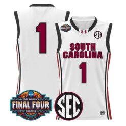 Team Jersey #1 South Carolina 2026 Final Four Basketball Stitched White by My store basketball