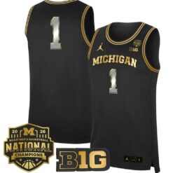 Team Jersey #1 Michigan Wolverines 2026 National Champions Stitched by My store basketball