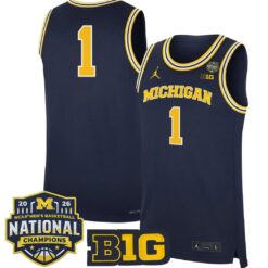 Team Jersey #1 Michigan Wolverines 2026 National Champions Stitched by My store basketball