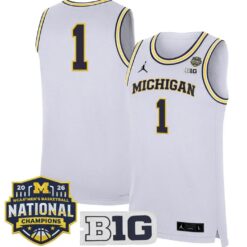 Team Jersey #1 Michigan Wolverines 2026 National Champions Stitched by My store basketball