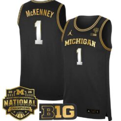 Trey McKenney Jersey #1 Michigan Wolverines 2026 National Champions Stitched by My store basketball