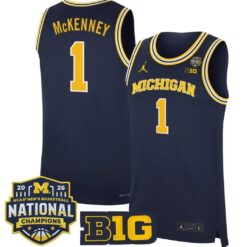 Trey McKenney Jersey #1 Michigan Wolverines 2026 National Champions Stitched by My store basketball