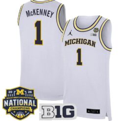 Trey McKenney Jersey #1 Michigan Wolverines 2026 National Champions Stitched by My store basketball