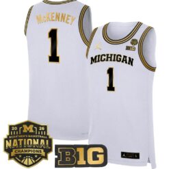 Trey McKenney Jersey #1 Michigan Wolverines 2026 National Champions Stitched by My store basketball