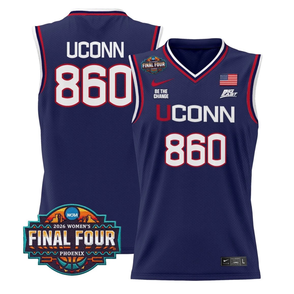 UConn Jersey #860 UConn Huskies 2026 Tournament Final Four Stitched Navy by My store basketball