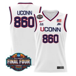 UConn Jersey #860 UConn Huskies 2026 Tournament Final Four Stitched White by My store basketball