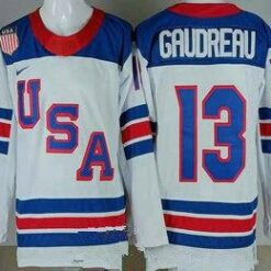 USA #13 Johnny Gaudreau White 2026 olympics authentic jersey Stitched by Hockey David
