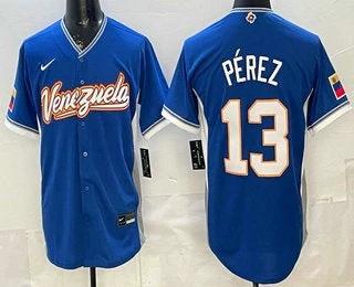 Venezuela #13 Salvador Perez Blue 2026 World Baseball Classic Cool Base Jersey by My Store