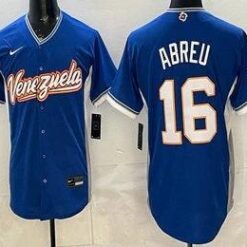 Venezuela #16 Wilyer Abreu Blue 2026 World Baseball Classic Cool Base Jersey by My Store