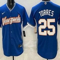Venezuela #25 Gleyber Torres Blue 2026 World Baseball Classic Cool Base Jersey by My Store