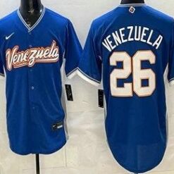 Venezuela #26 Campeones Blue 2026 World Baseball Classic Cool Base Jersey by My Store