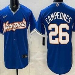Venezuela #26 Venezuela Blue 2026 World Baseball Classic Cool Base Jersey by My Store