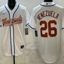 Venezuela #26 Venezuela White 2026 World Baseball Classic Cool Base Jersey by My Store