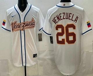 Venezuela #26 Venezuela White 2026 World Baseball Classic Cool Base Jersey by My Store