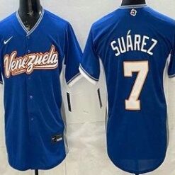 Venezuela #7 Eugenio Suarez Blue 2026 World Baseball Classic Cool Base Jersey by My Store