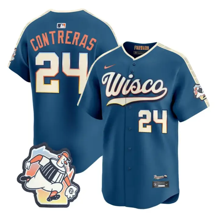 William Contreras Jersey 24 Milwaukee Brewers 2026 City Connect Premier Stitched by My Store
