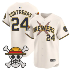 William Contreras Jersey #24 Milwaukee Brewers One Piece Premier Stitched by My Store
