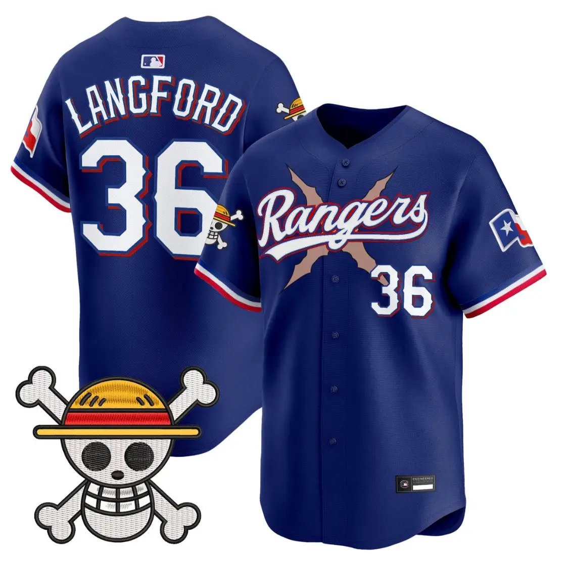 Wyatt Langford Jersey #36 Texas Rangers One Piece Premier Stitched by My Store