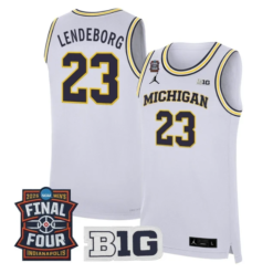 Yaxel Lendeborg Jersey #23 Michigan Wolverines 2026 Final Four Stitched White by My store basketball