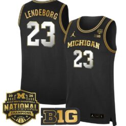 Yaxel Lendeborg Jersey #23 Michigan Wolverines 2026 National Champions Stitched by My store basketball