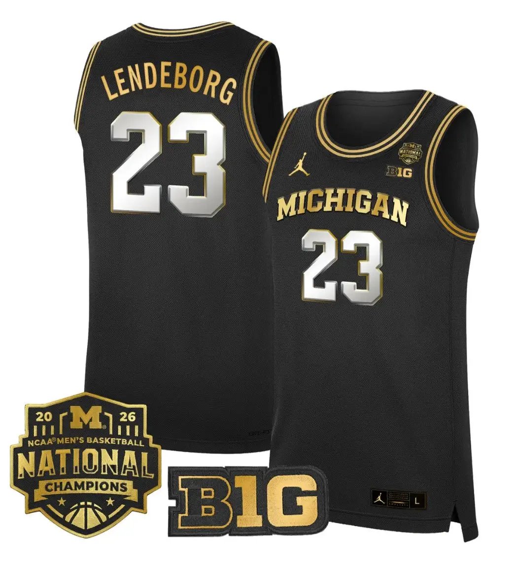 Yaxel Lendeborg Jersey #23 Michigan Wolverines 2026 National Champions Stitched by My store basketball