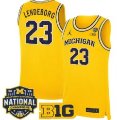 Yaxel Lendeborg Jersey #23 Michigan Wolverines 2026 National Champions Stitched by My store basketball