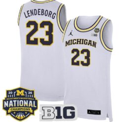 Yaxel Lendeborg Jersey #23 Michigan Wolverines 2026 National Champions Stitched by My store basketball
