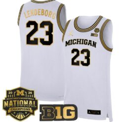 Yaxel Lendeborg Jersey #23 Michigan Wolverines 2026 National Champions Stitched by My store basketball