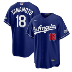 Yoshinobu Yamamoto #18 Dodgers Blue Jersey - All Stitched by My Store