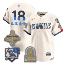 Yoshinobu Yamamoto #18 Dodgers Cream Jersey - All Stitched by My Store