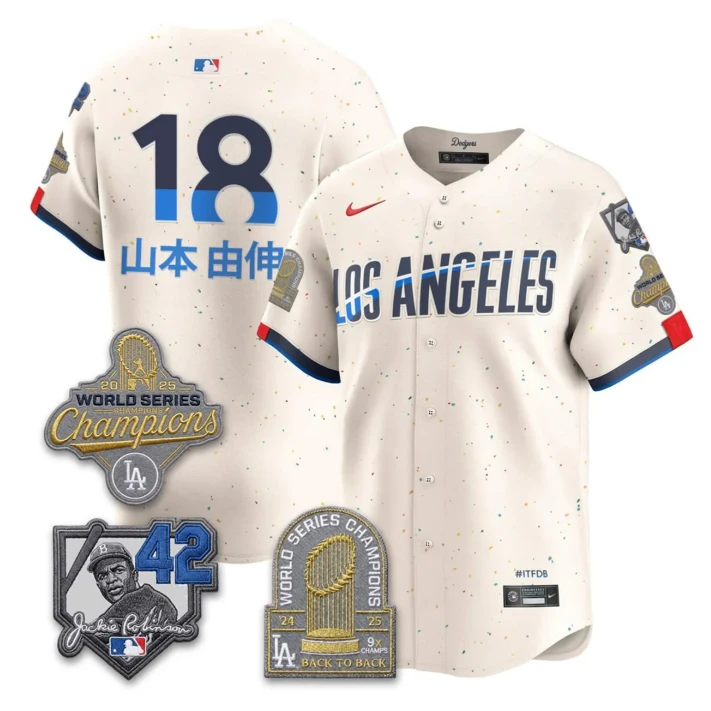 Yoshinobu Yamamoto #18 Dodgers Cream Jersey - All Stitched by My Store