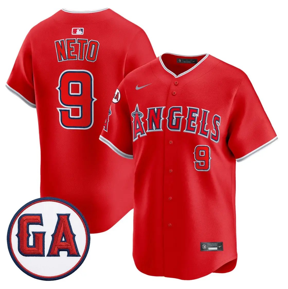 Zach Neto Jersey #9 Angels Garret Anderson Tribute Premier Stitched by My Store