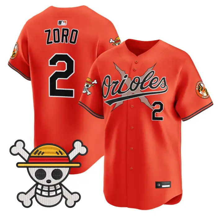 Zoro Jersey #2 Baltimore Orioles One Piece Premier Stitched by My Store