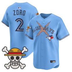 Zoro Jersey #2 Blue Jays One Piece Vapor Premier Limited Premier Stitched by My Store