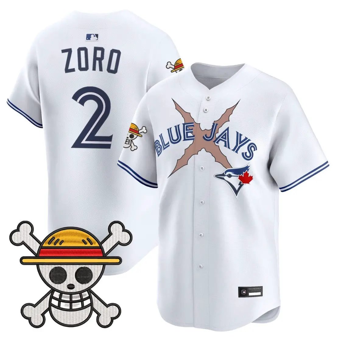 Zoro Jersey #2 Blue Jays One Piece Vapor Premier Limited Premier Stitched by My Store
