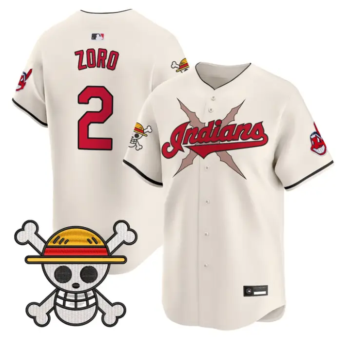 Zoro Jersey #2 Cleveland Indians One Piece Vapor Premier Stitched by My Store