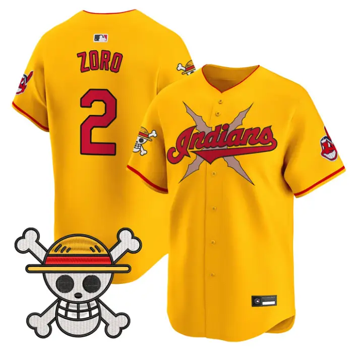 Zoro Jersey #2 Cleveland Indians One Piece Vapor Premier Stitched by My Store