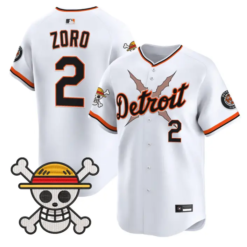 Zoro Jersey #2 Detroit Tigers One Piece Vapor Premier Limited Stitched by My Store
