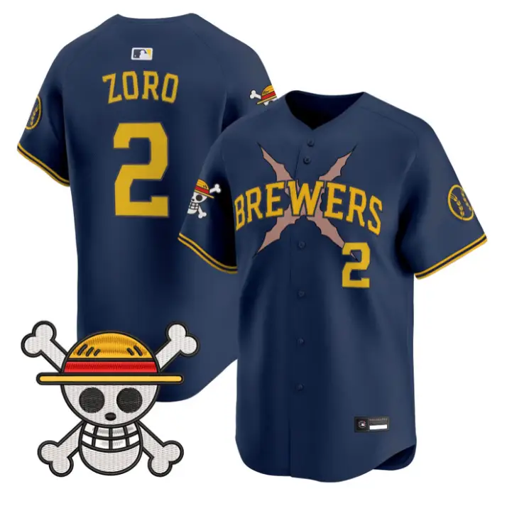 Zoro Jersey #2 Milwaukee Brewers One Piece Vapor Premier Stitched by My Store