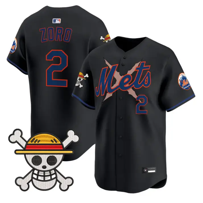 Zoro Jersey #2 New York Mets One Piece Premier Stitched by My Store