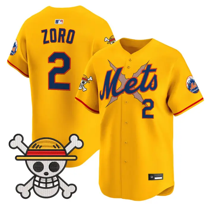 Zoro Jersey #2 New York Mets One Piece Premier Stitched by My Store