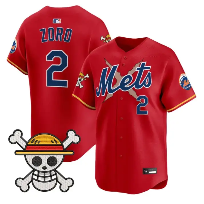 Zoro Jersey #2 New York Mets One Piece Premier Stitched by My Store