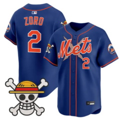 Zoro Jersey #2 New York Mets One Piece Premier Stitched by My Store