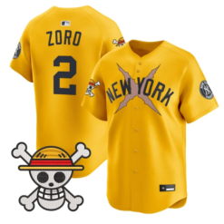 Zoro Jersey #2 Yankees One Piece Vapor Premier Stitched by My Store
