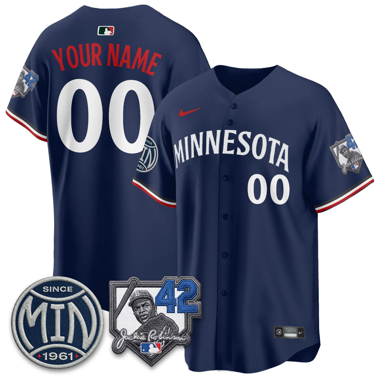 Minnesota Twins 2026 Jackie Robinson Day Vapor Limited Custom Jersey - All Stitched by Minnesota Twins