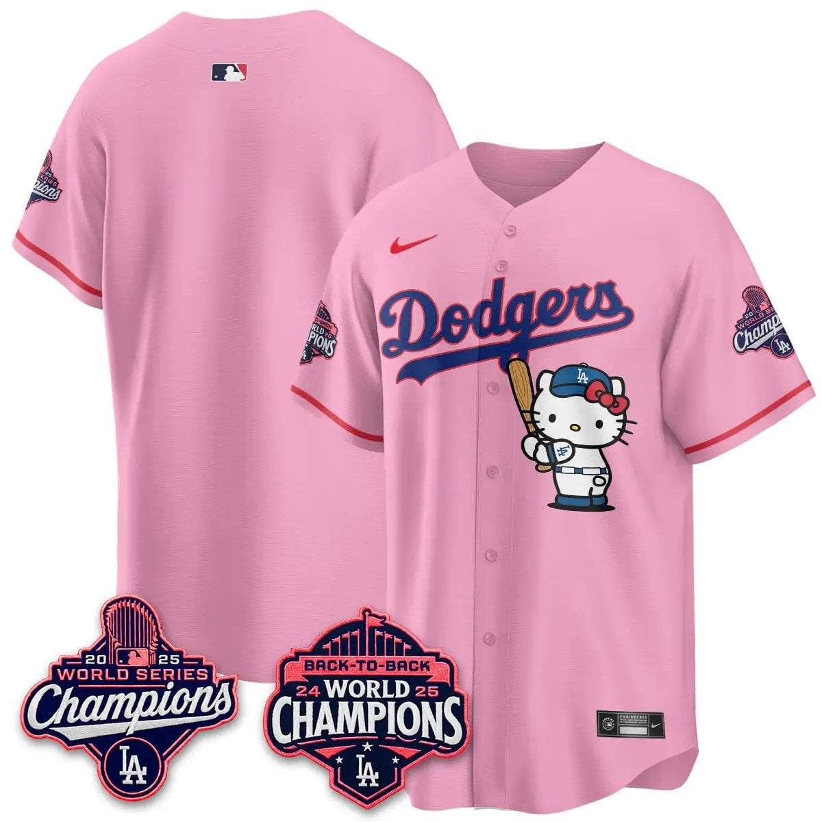 LAD x Hello Kitty Night 2026 Vapor Jersey - All Stitched by Los Angeles Dodgers