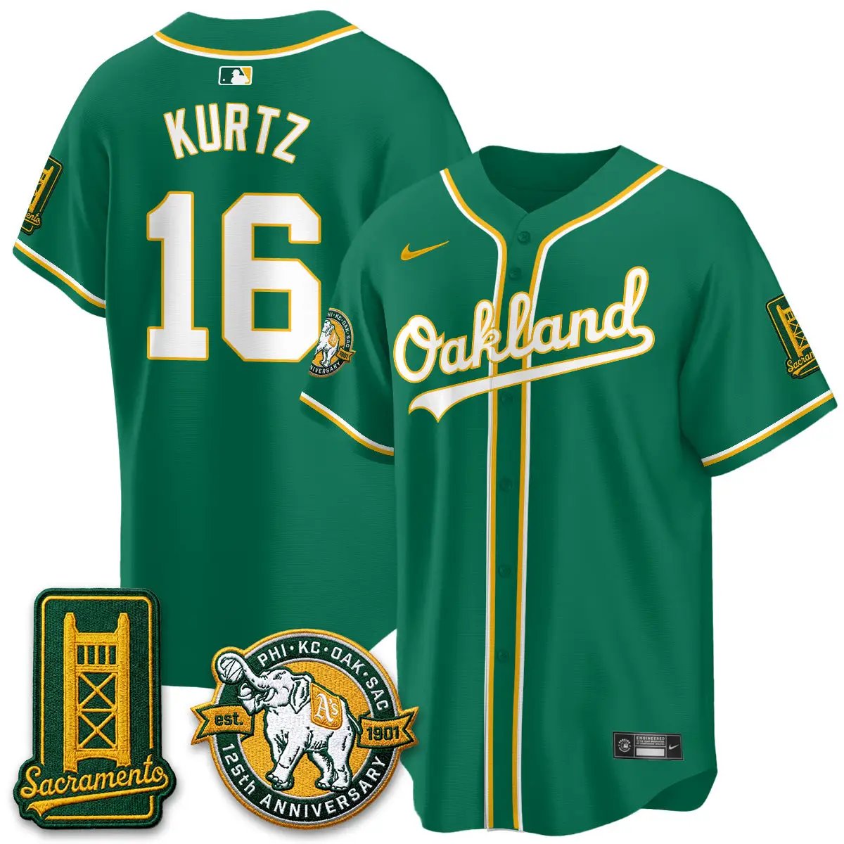 Oakland Athletics 2026 Black Out Style - Celebrating 125 Years - Limited Vapor Jersey - All Stitched by Oakland Athletics