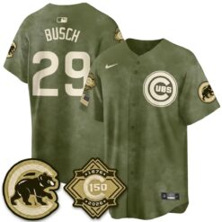 Chicago Cubs New Era Olive 2026 Armed Forces Day Jersey -All Stitched by Chicago Cubs