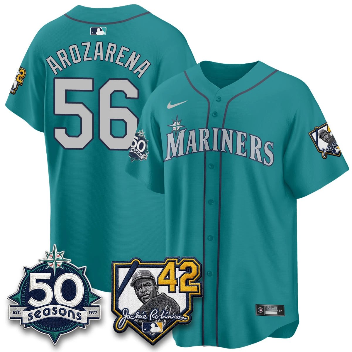 SEA 2026 Jackie Robinson New Era Vapor Limited Jersey - All Stitched by Seattle Mariners